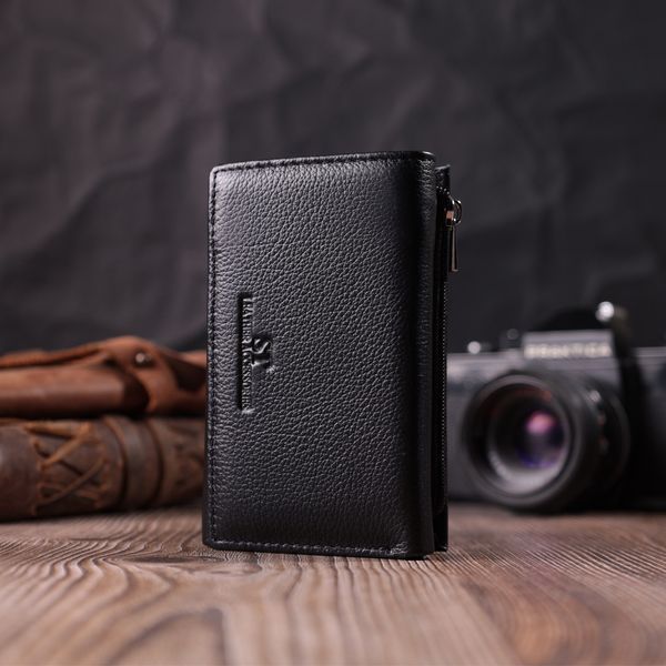 Кожаный женский кошелек в три сложения ST Leather 22488 Черный 22488 фото