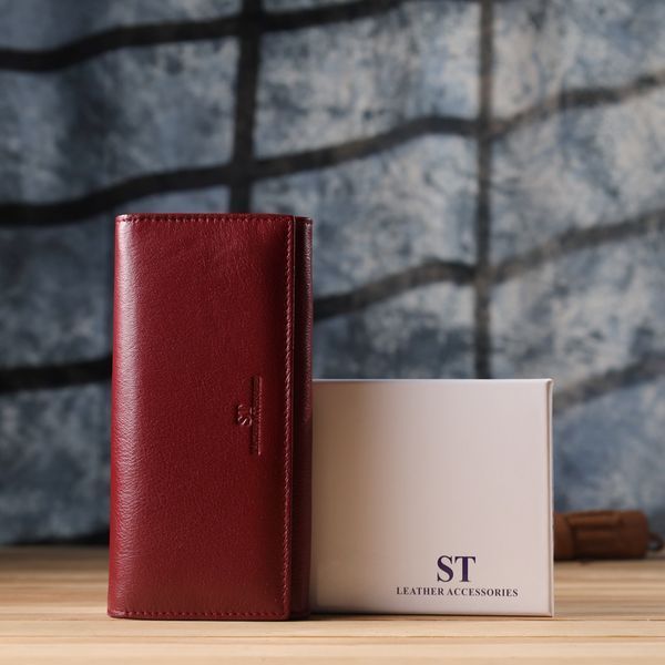Елегантний гаманець у два складення з натуральної шкіри ST Leather 23065 Бордовий 23065 фото