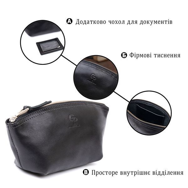 Жіноча косметичка зі шкіри Amelin GRANDE PELLE 11302 Чорна 11302 фото