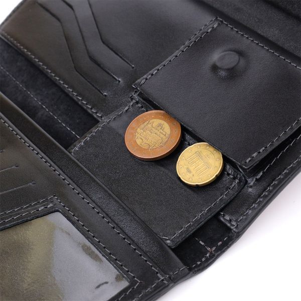 Місткий гаманець із монетницею зовні з натуральної шкіри GRANDE PELLE 11647 Бордовий 11647 фото