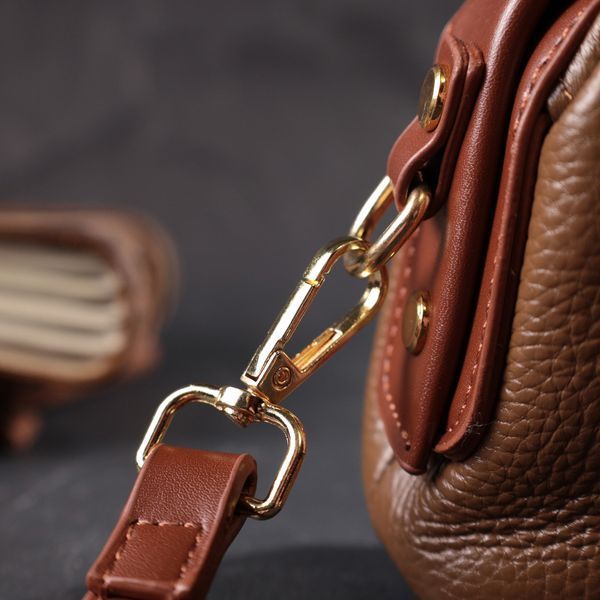 Красивий клатч з цікавою клямкою з натуральної шкіри Vintage 22425 Коричневий 22425 фото