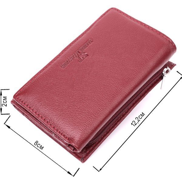 Шкіряний жіночий гаманець у три додавання ST Leather 22489 Бордовий 22489 фото