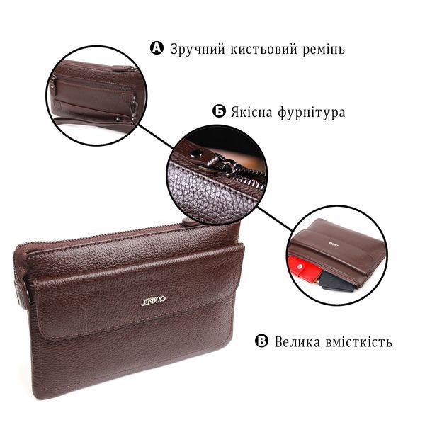 Стильний клатч для чоловіків з натуральної шкіри CANPELLINI 21548 Коричневий 21548 фото