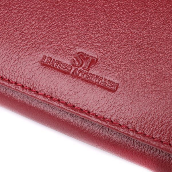 Елегантний гаманець у два складення з натуральної шкіри ST Leather 23065 Бордовий 23065 фото