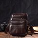 Компактная сумка мужская на пояс из натуральной кожи 21484 Vintage Коричневая 21484 фото 7