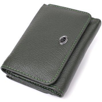 Жіночий гаманець компактного розміру з натуральної шкіри ST Leather 23072 Зелений 23072 фото