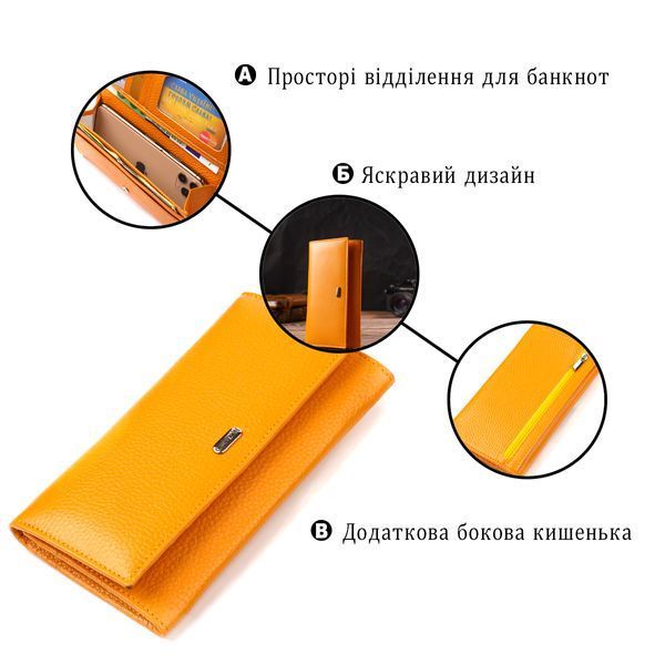 Яркий женский кошелек из натуральной кожи CANPELLINI 21832 Желтый 21832 фото