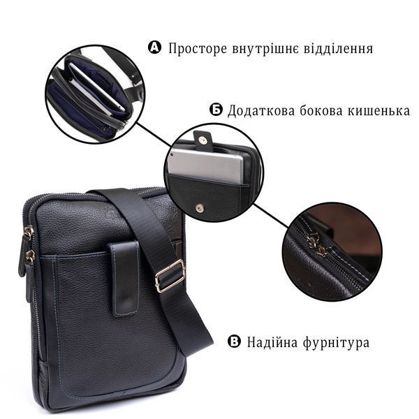 Сумка чоловіча планшет на два відділення шкіряна флотар SHVIGEL 11283 Чорна 11283 фото