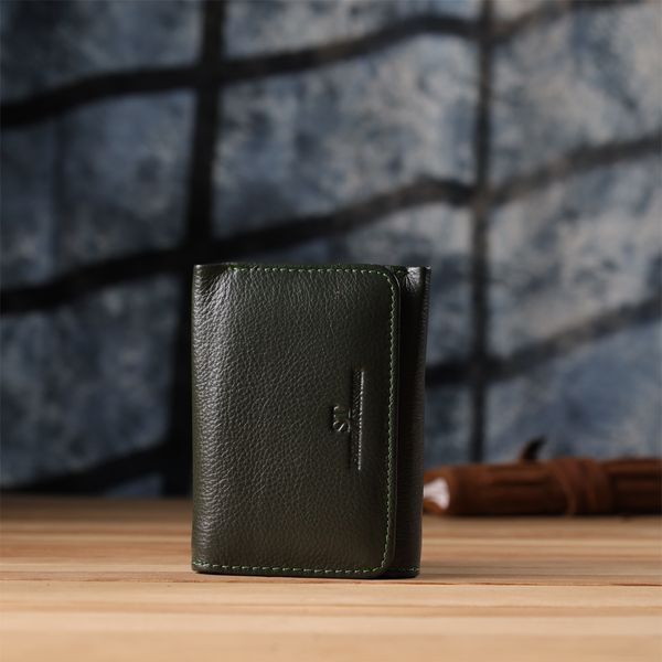 Маленький гаманець зручного формату із натуральної шкіри ST Leather 23076 Зелений 23076 фото