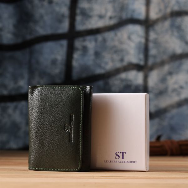 Маленький гаманець зручного формату із натуральної шкіри ST Leather 23076 Зелений 23076 фото