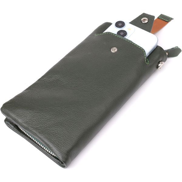 Стильный кошелек-клатч для женщин с отделением под телефон ST Leather 23103 Зеленый 23103 фото