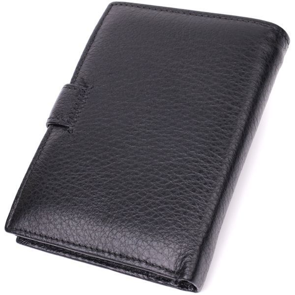 Практичный мужской бумажник с блоком под документы из натуральной кожи ST Leather 22478 Черный 22478 фото