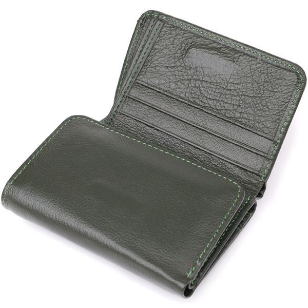 Маленький гаманець зручного формату із натуральної шкіри ST Leather 23076 Зелений 23076 фото