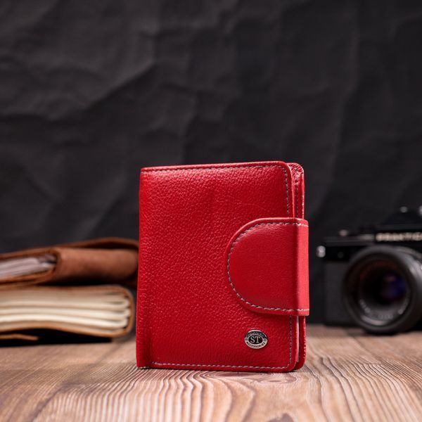Шкіряний яскравий гаманець з монетницею ST Leather 19453 Червоний 19453 фото
