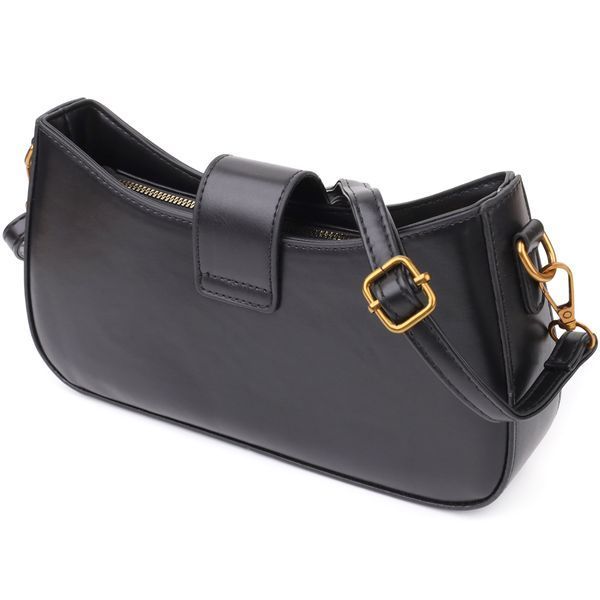 Жіноча елегантна сумка з екошкіри Vintage sale_15149 Чорний sale_15149 фото