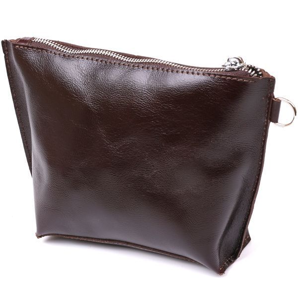 Невелика шкіряна косметичка Shvigel 16414 Коричневий 16414 фото