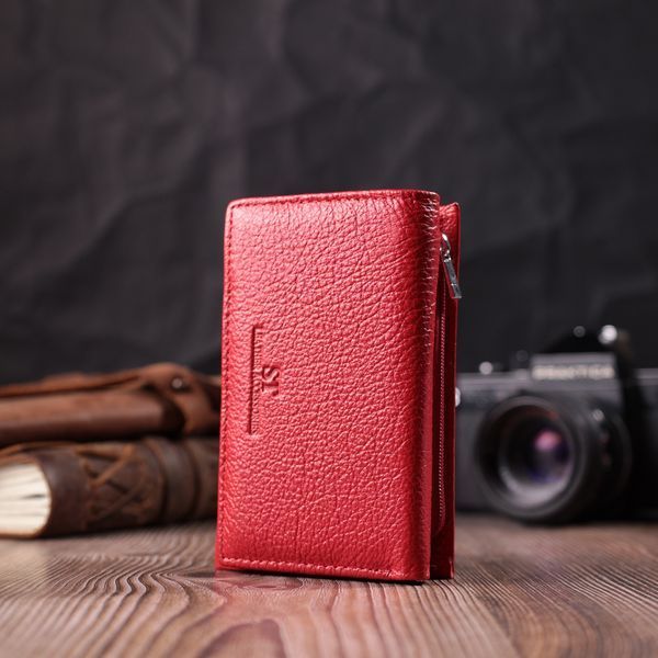 Кожаный удобный женский кошелек в три сложения ST Leather 22490 Красный 22490 фото