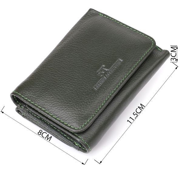 Маленький гаманець зручного формату із натуральної шкіри ST Leather 23076 Зелений 23076 фото