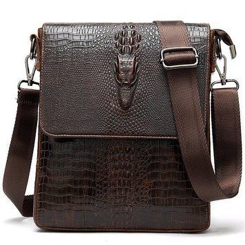 Сумка с тиснением под кожу крокодила Vintage 20039 Коричневая 20039 фото