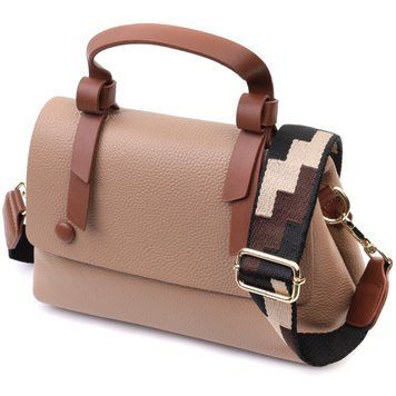 Ділова сумка для жінок з короткою ручкою з натуральної шкіри Vintage 22668 Коричнева 22668 фото