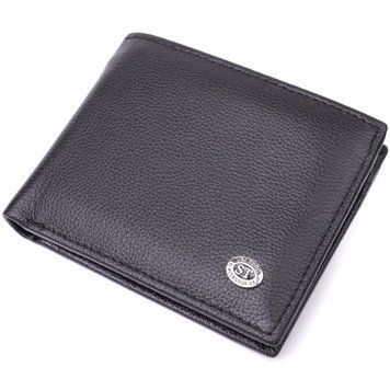 Компактное мужское портмоне из натуральной кожи ST Leather 22486 Черный 22486 фото