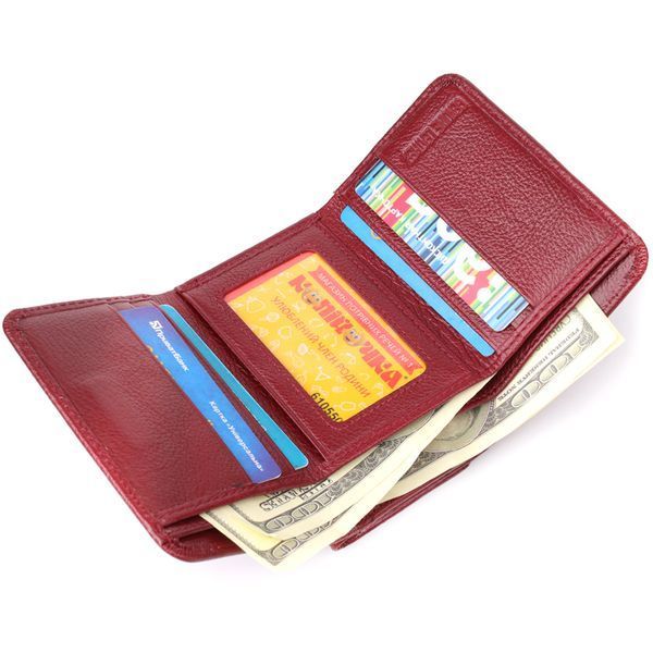 Компактний гаманець зручного формату із натуральної шкіри ST Leather 23077 Бордовий 23077 фото