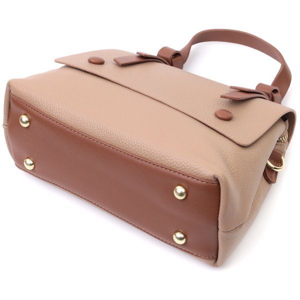 Ділова сумка для жінок з короткою ручкою з натуральної шкіри Vintage 22668 Коричнева 22668 фото