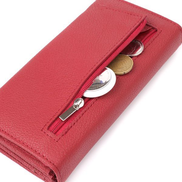 Яскравий вертикальний гаманець із натуральної шкіри ST Leather 23087 Червоний 23087 фото