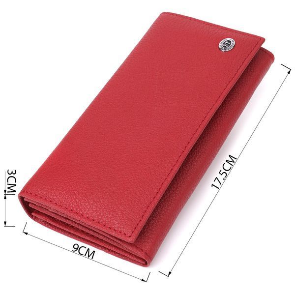 Яскравий вертикальний гаманець із натуральної шкіри ST Leather 23087 Червоний 23087 фото