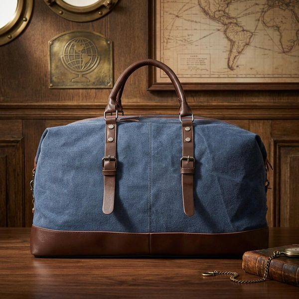 Текстильна дорожня сумка для поїздок спорту та подорожей Vintage 20083 Синя 20083 фото