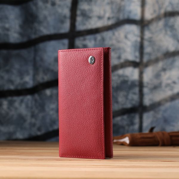 Яскравий вертикальний гаманець із натуральної шкіри ST Leather 23087 Червоний 23087 фото