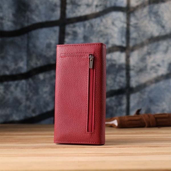 Яскравий вертикальний гаманець із натуральної шкіри ST Leather 23087 Червоний 23087 фото