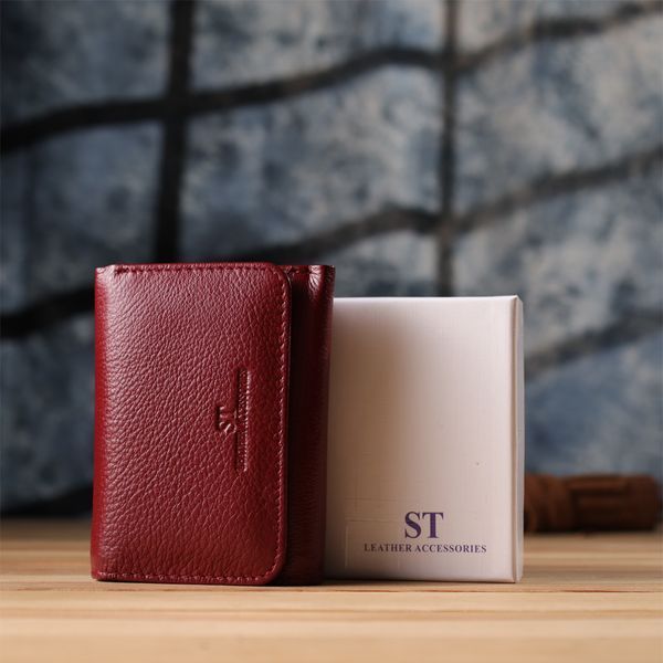 Компактний гаманець зручного формату із натуральної шкіри ST Leather 23077 Бордовий 23077 фото