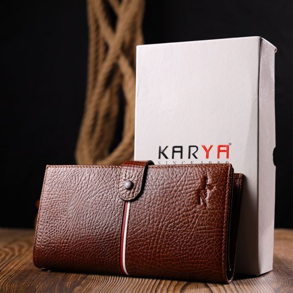 Оригинальный клатч из натуральной кожи KARYA 21180 Коричневый 21180 фото