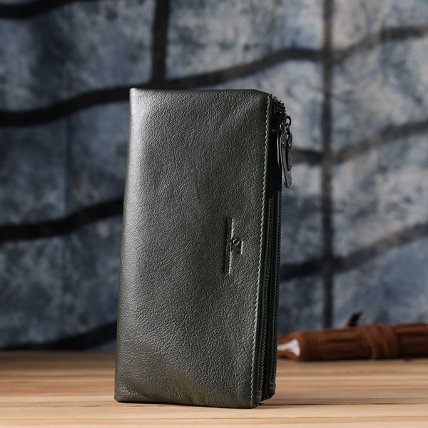 Красивий шкіряний гаманець на три відділення ST Leather 23110 Зелений 23110 фото