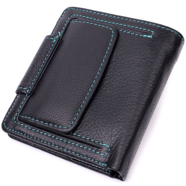 Шкіряний стильний гаманець з монетницею зовні ST Leather 19454 Чорний 19454 фото