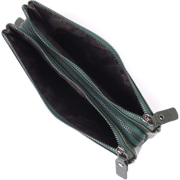 Красивий шкіряний гаманець на три відділення ST Leather 23110 Зелений 23110 фото