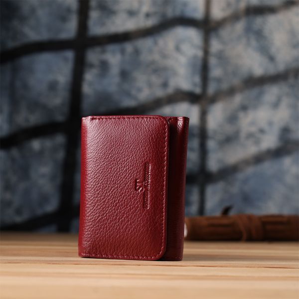 Компактний гаманець зручного формату із натуральної шкіри ST Leather 23077 Бордовий 23077 фото