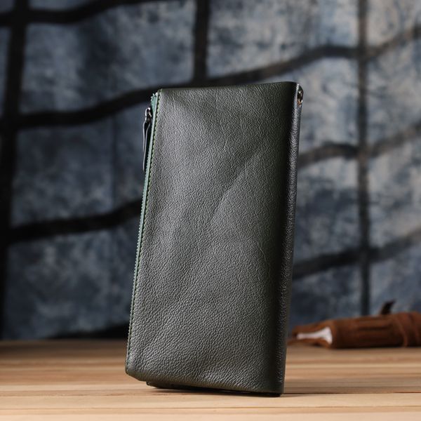 Красивий шкіряний гаманець на три відділення ST Leather 23110 Зелений 23110 фото