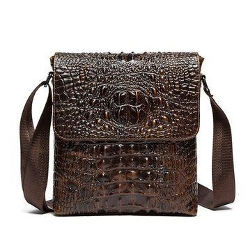 Cумка мужская с тиснением под крокодила Vintage 14698 Коричневая 14698 фото