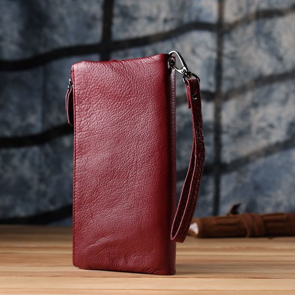 Шкіряний гаманець на три відділення ST Leather 23108 Бордовий 23108 фото