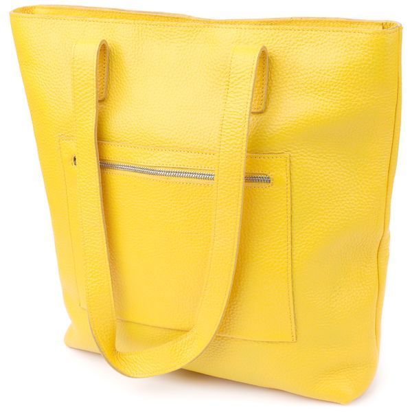 Місткий жіночий шоппер із натуральної шкіри Shvigel sale_15156 Жовтий sale_15156 фото