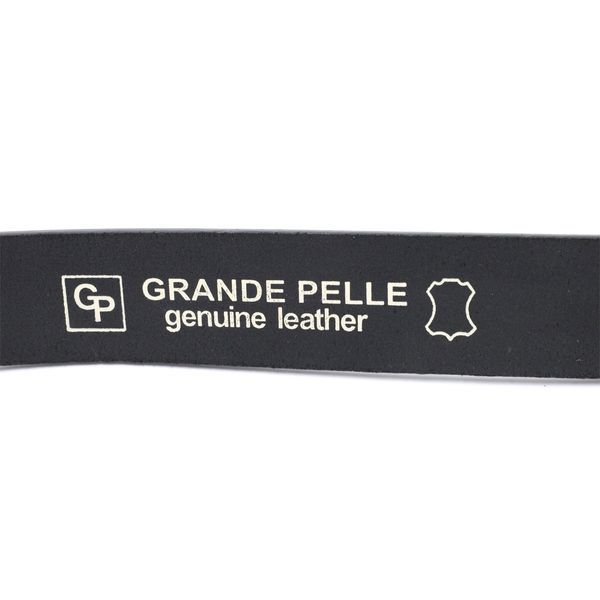 Брючний шкіряний ремінь для чоловіків з квадратною пряжкою GRANDE PELLE 11679 Чорний 11679 фото