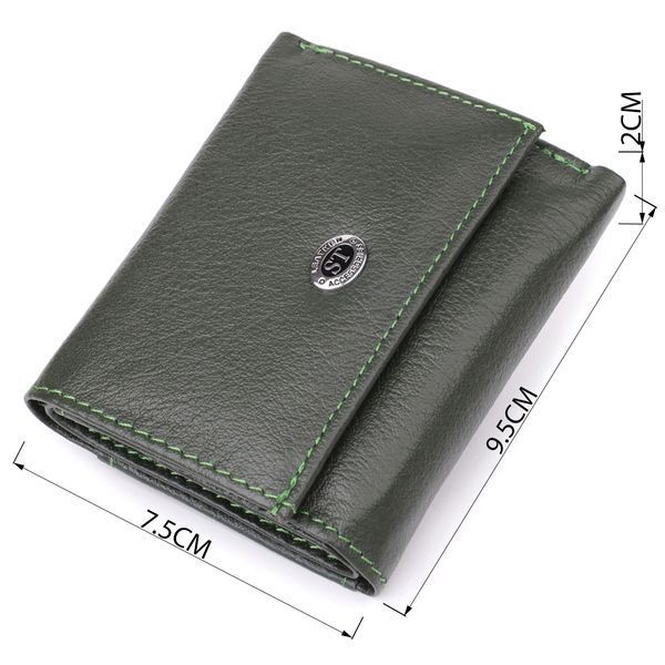 Жіночий мініатюрний гаманець із натуральної шкіри ST Leather 23083 Зелений 23083 фото