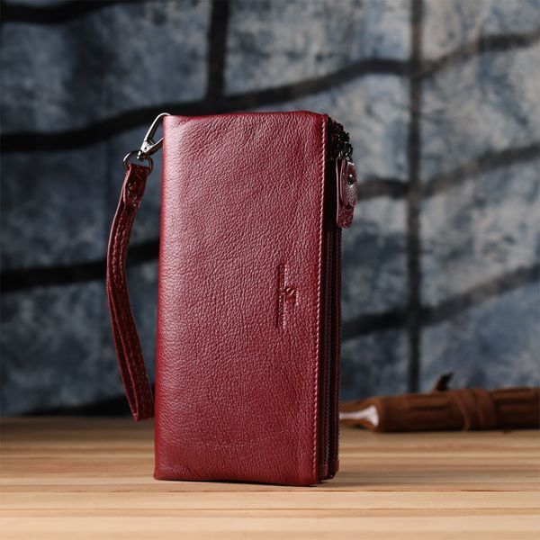 Шкіряний гаманець на три відділення ST Leather 23108 Бордовий 23108 фото