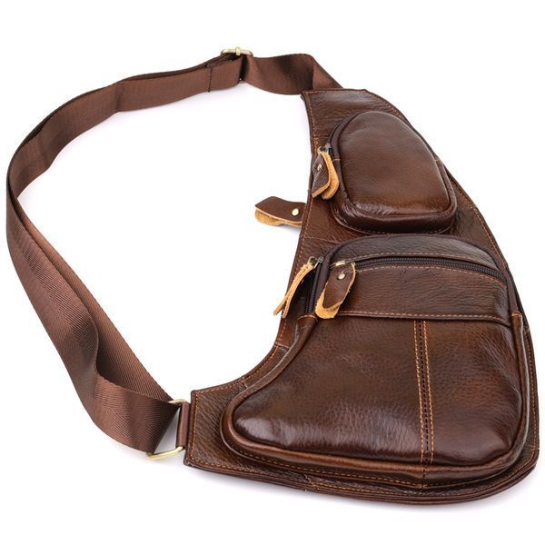 Сумка для мужчин с большим количеством карманов из натуральной кожи Vintage 22956 Коричневый 22956 фото