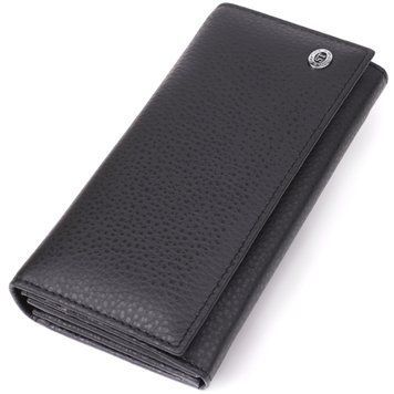 Жіночий вертикальний гаманець із натуральної шкіри ST Leather 23084 Чорний 23084 фото