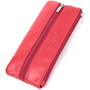 Яркая кожаная ключница на молнии ST Leather 22557 Красный 22557 фото