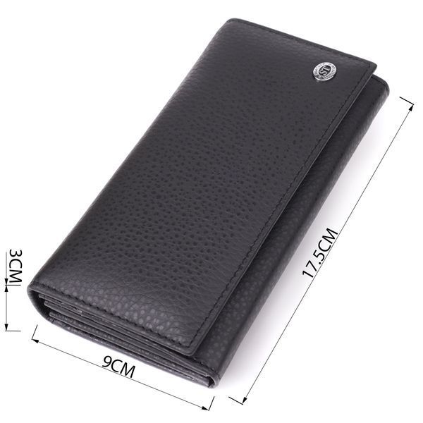 Женский вертикальный кошелек из натуральной кожи ST Leather 23084 Черный 23084 фото