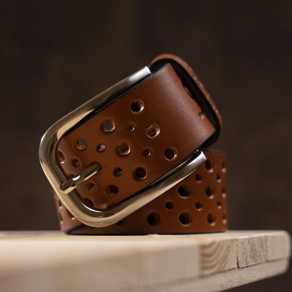Ремінь чоловічий Grande Pelle 11052 під джинси Коричневий 11052 фото